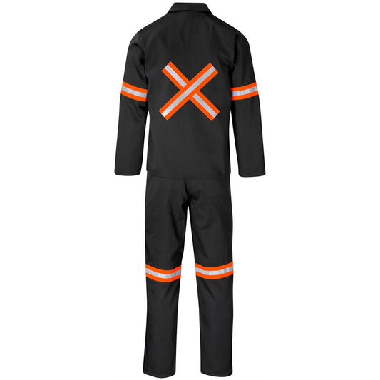 Trade Polycotton Conti - Suit Reflective Arms, Legs & Back - Orange Tape