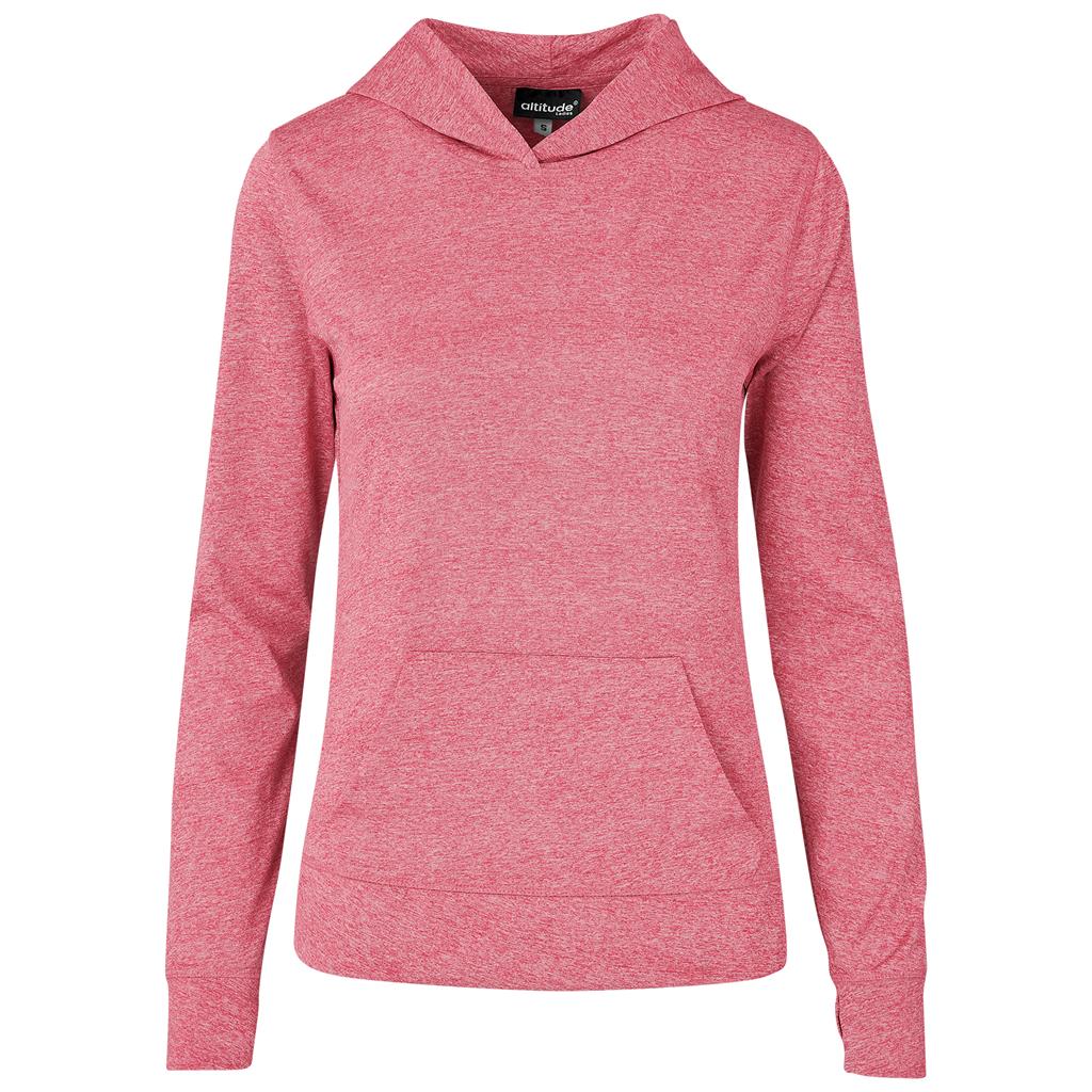 Ladies Fitness Lightweight Hooded Sweater - Red