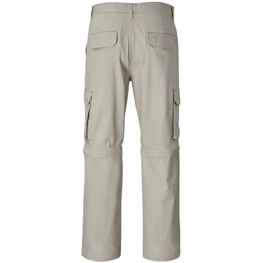 Mens Cargo Zip Off Pants - Stone