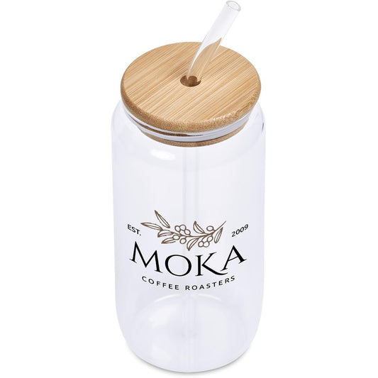 Okiyo Natsu Glass & Bamboo Tumbler & Straw - 500ml