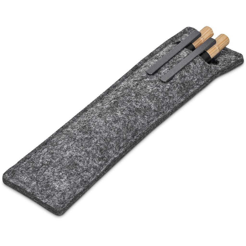 Okiyo Mimo Recycled Aluminum Ball Pen & Pencil Set - Black