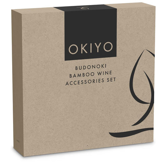 Okiyo Budonoki Bamboo Wine Accessories set