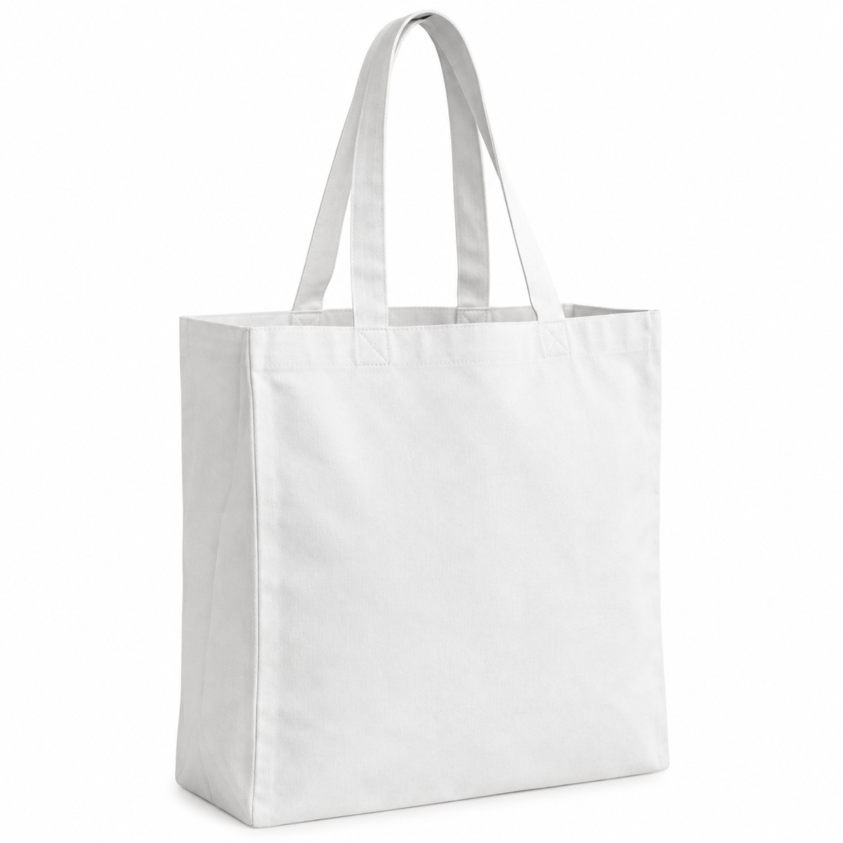 Plain white cotton tote bag