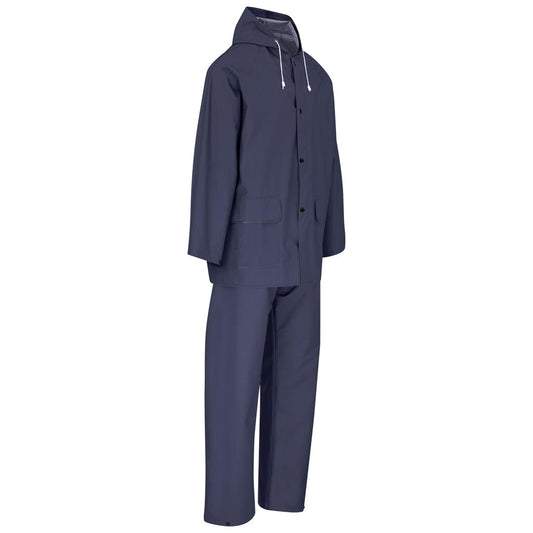 Light Hurricane Rubberised Polyester/PVC Rainsuit - Navy