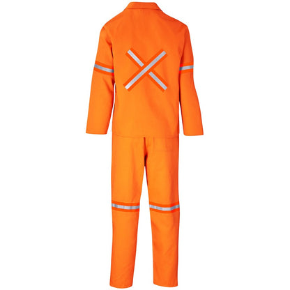 Trade Polycotton Conti - Suit Reflective Arms, Legs & Back - Orange Tape