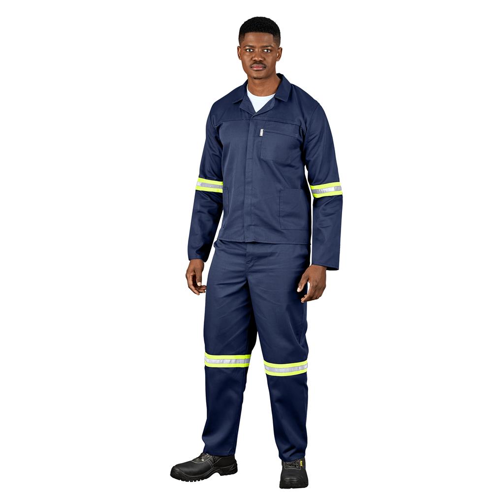 Trade Polycotton Conti Suit - Reflective Arms & Legs - Yellow Taped