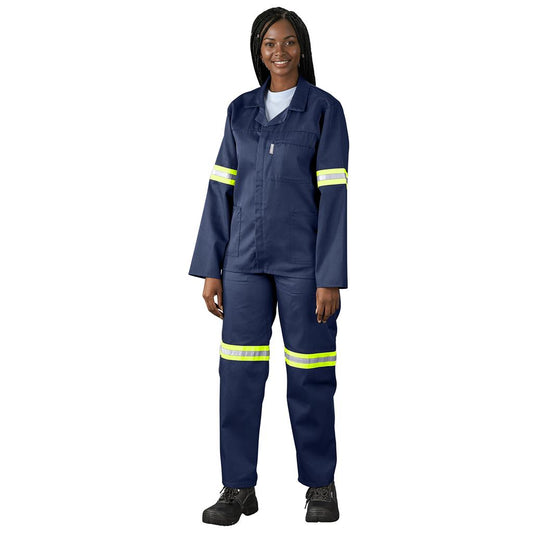 Trade Polycotton Conti Suit - Reflective Arms & Legs - Yellow Taped