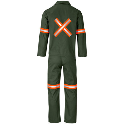 Acid Resistant Polycotton Conti Suit - Reflective Arm, Legs & Back - Orange Tape