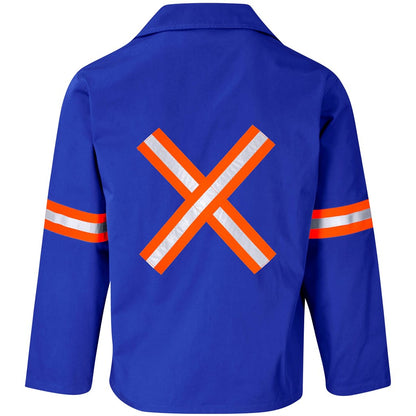 Site Premium Polycotton Jacket - Reflective Arms & Back - Orange Tape