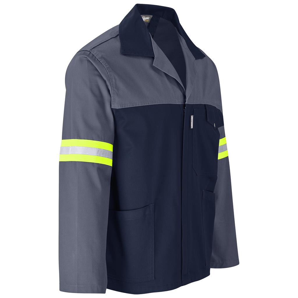 Site Premium Two-Tone Polycotton Jacket - Reflective Arms - Yellow Tape