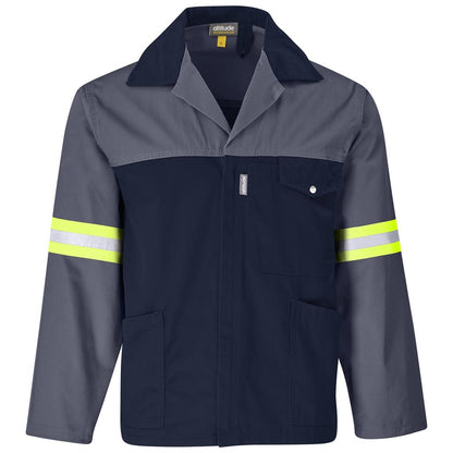 Site Premium Two-Tone Polycotton Jacket - Reflective Arms - Yellow Tape