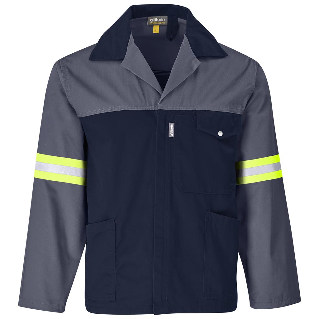 Site Premium Two-Tone Polycotton Jacket - Reflective Arms - Yellow Tape