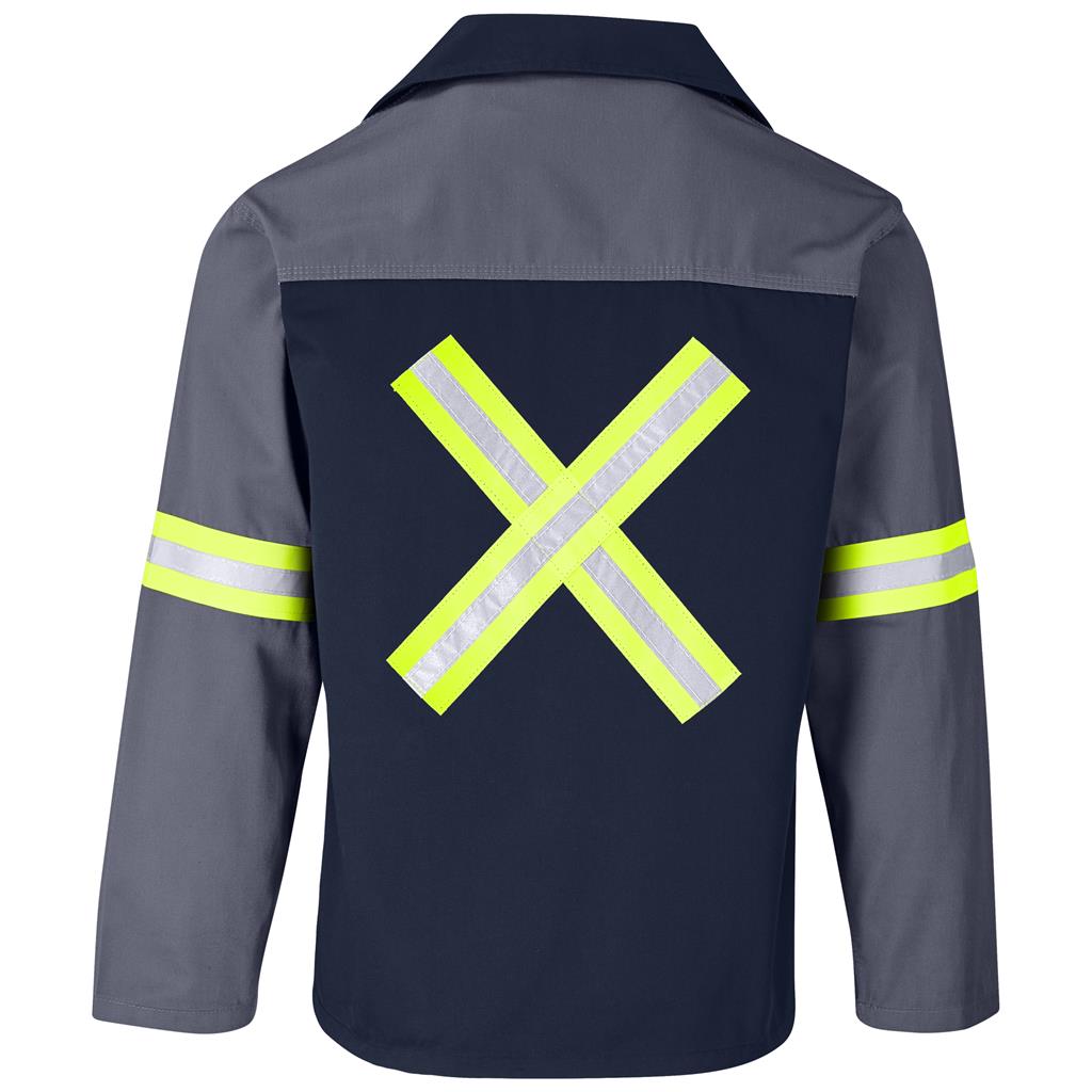 Site Premium Two-Tone Polycotton Jacket - Reflective Arms & Back - Yellow Tape