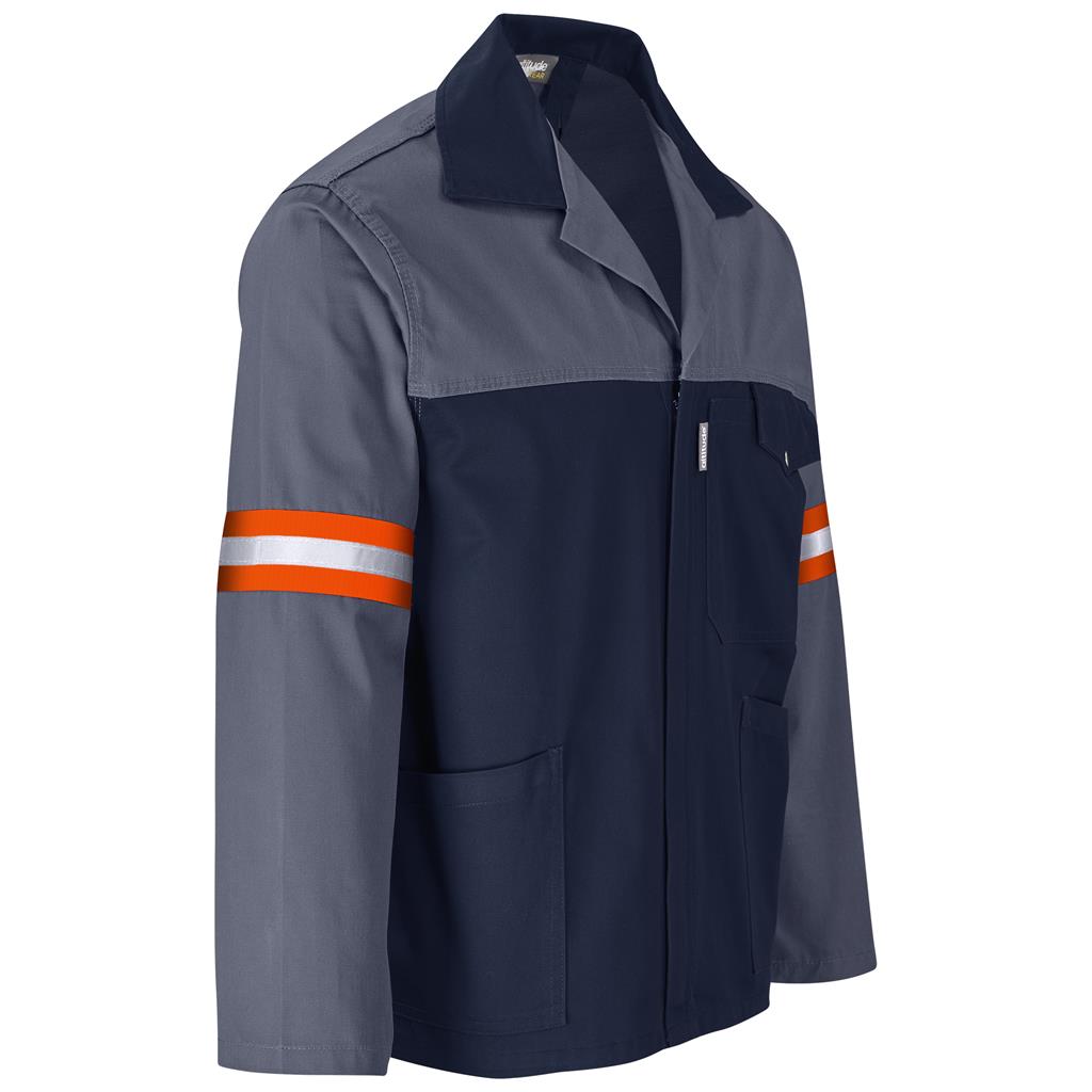 Site Premium Two-Tone Polycotton Jacket - Reflective Arms & Back - Orange Tape
