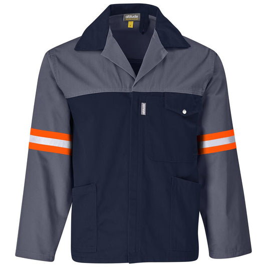Site Premium Two-Tone Polycotton Jacket - Reflective Arms & Back - Orange Tape