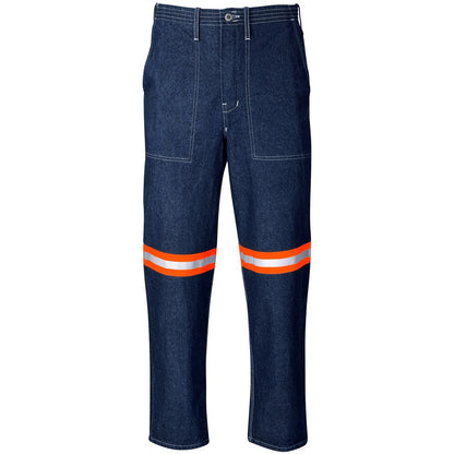 Cast Premium 100% Cotton Denim Pants - Reflective Legs - Orange Tape
