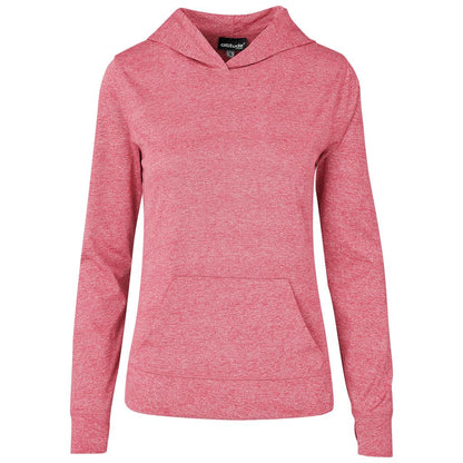 Ladies Fitness Lightweight Hooded Sweater - Red