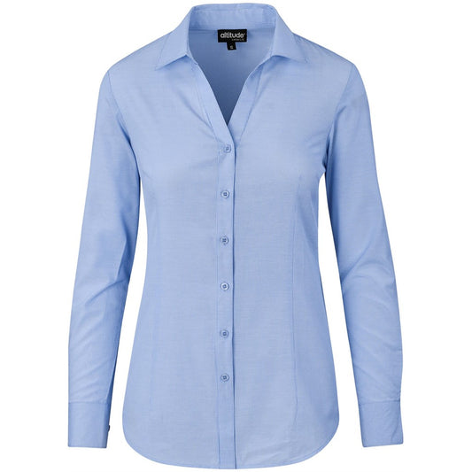 Ladies Long Sleeve Northampton Shirt - Sky Blue