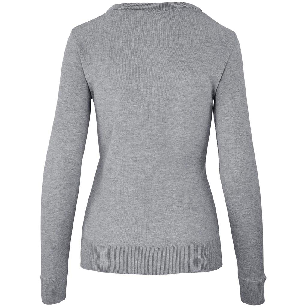 Ladies Long Sleeve Peru V-Neck Jersey - Grey