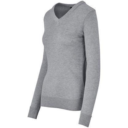 Ladies Long Sleeve Peru V-Neck Jersey - Grey