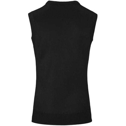 Mens Sleeveless Peru V-Neck Jersey - Black