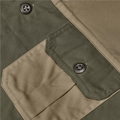 Mens Short Sleeve Serengeti 2-Tone Bush Shirt