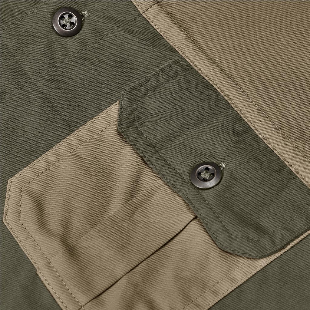 Mens Short Sleeve Serengeti 2-Tone Bush Shirt