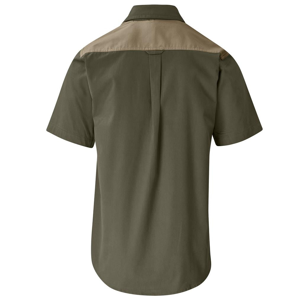 Mens Short Sleeve Serengeti 2-Tone Bush Shirt