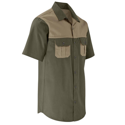 Mens Short Sleeve Serengeti 2-Tone Bush Shirt