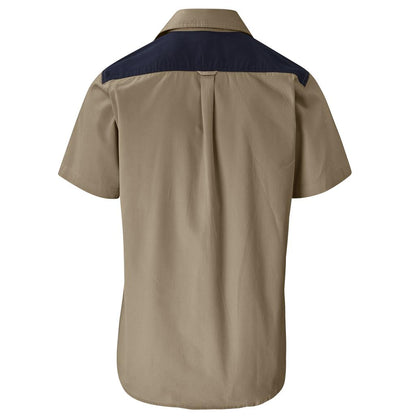 Mens Short Sleeve Serengeti 2-Tone Bush Shirt