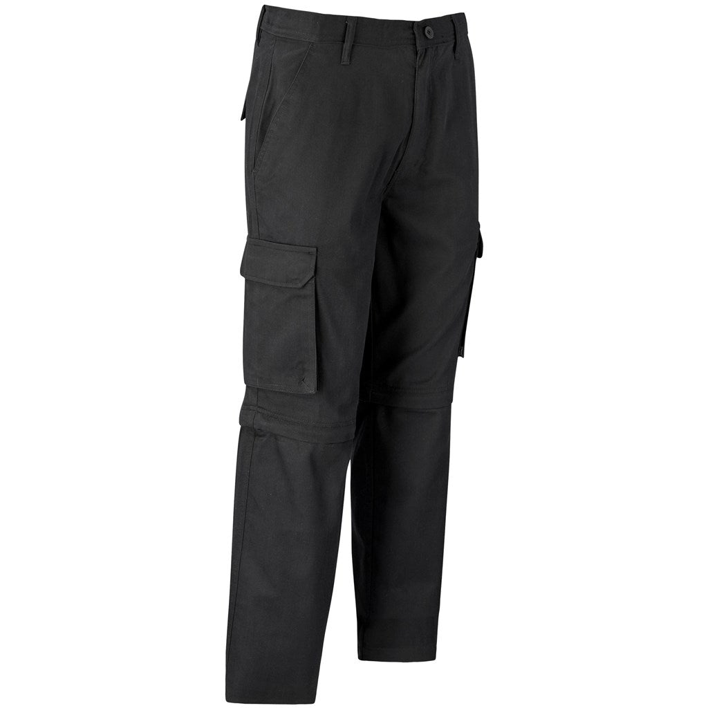 Mens Cargo Zip Off Pants - Black
