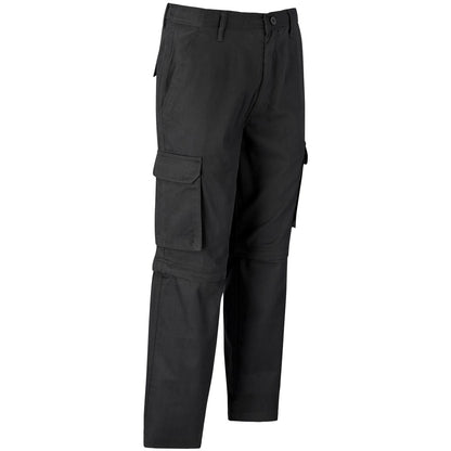 Mens Cargo Zip Off Pants - Black