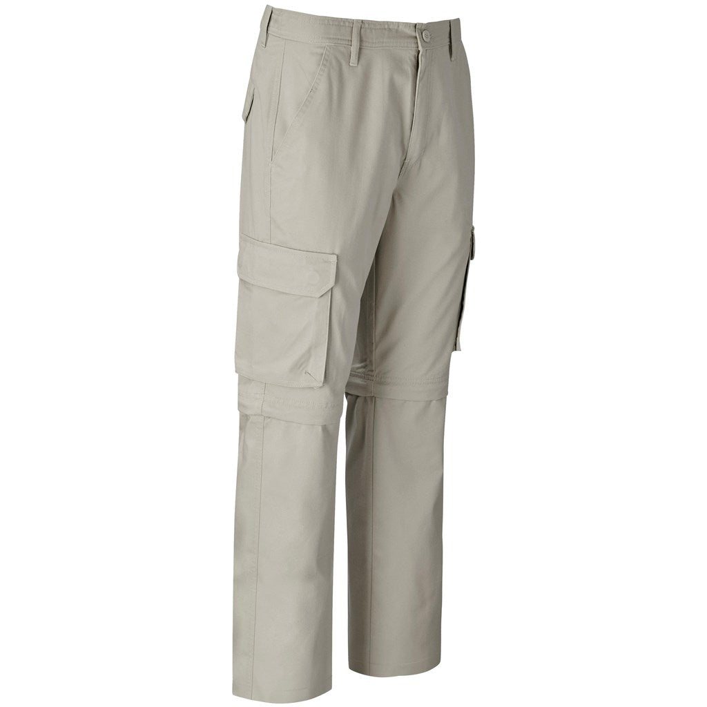 Mens Cargo Zip Off Pants - Stone