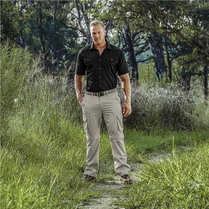 Mens Cargo Zip Off Pants - Stone