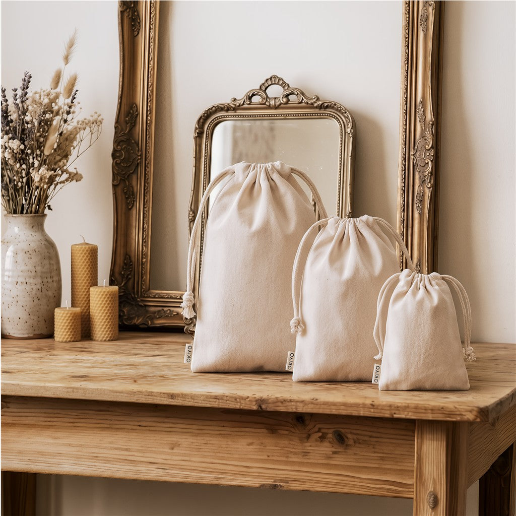 Okiyo Chikara Maxi Cotton Drawstring Pouch