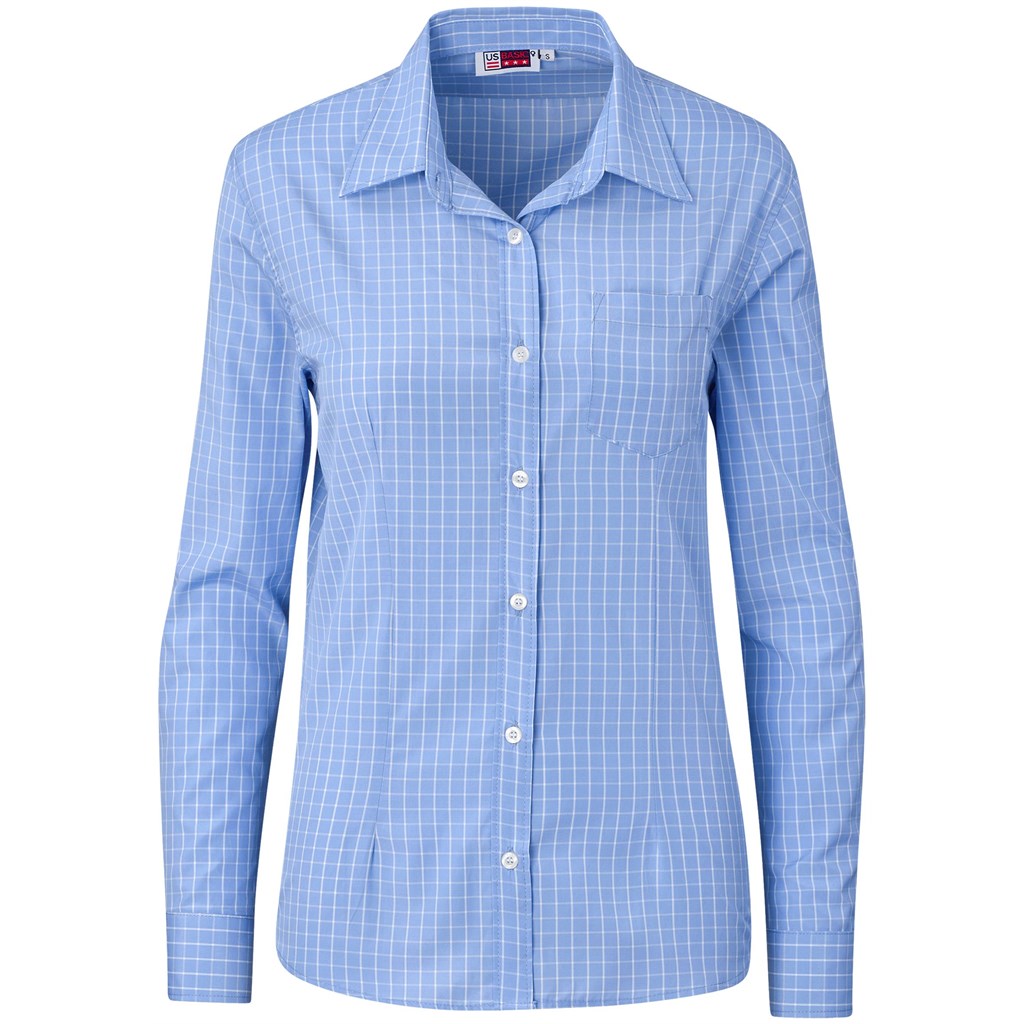Ladies Long Sleeve Aston Shirt - Light Blue