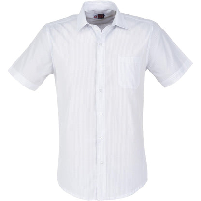 Mens Short Sleeve Huntington Shirt - White Light Blue