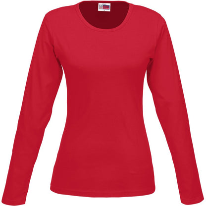 Ladies Long Sleeve Portland T-Shirt - Red