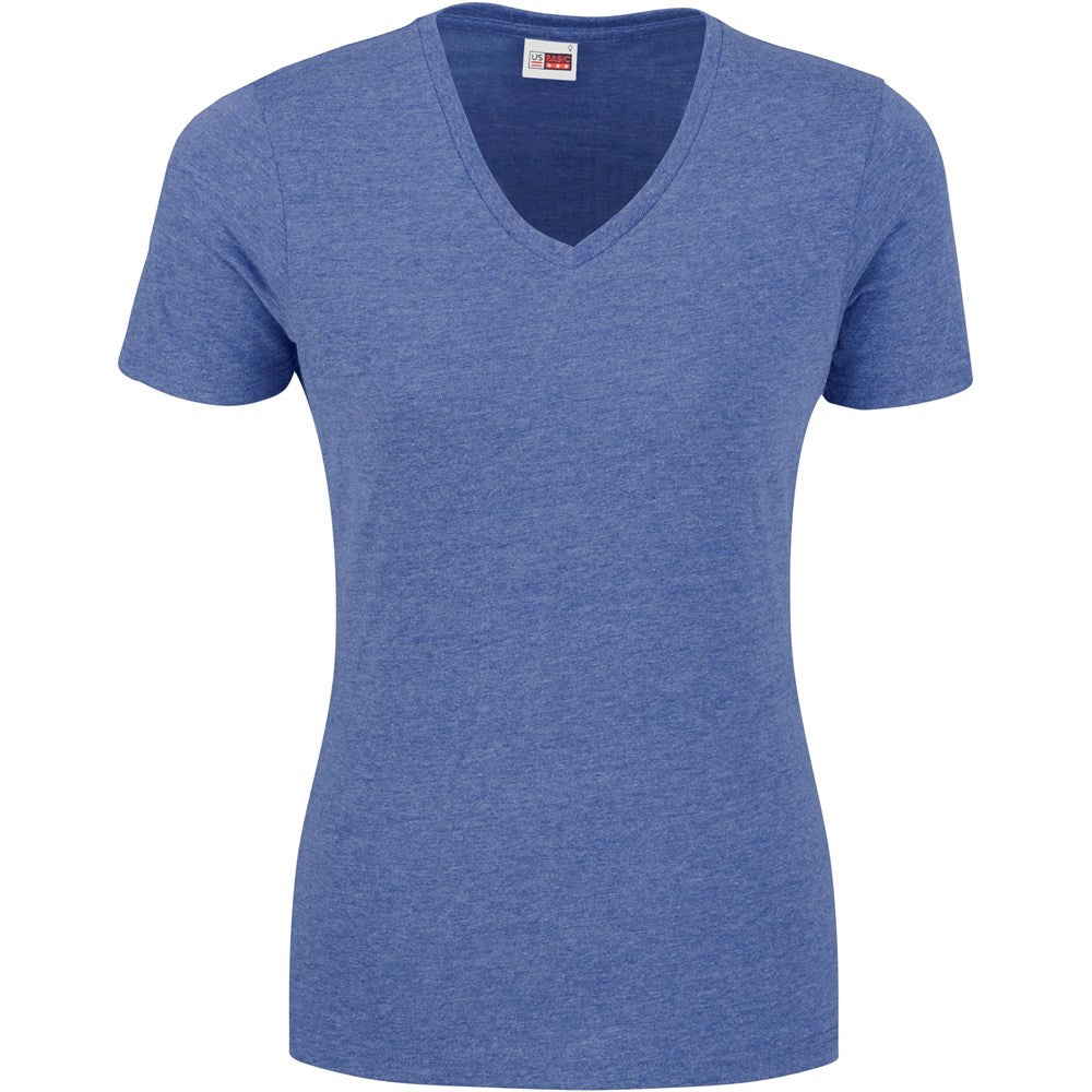 Ladies Michigan Melange V-Neck T-Shirt - Blue