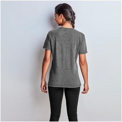 Ladies Michigan Melange V-Neck T-Shirt - Dark Grey