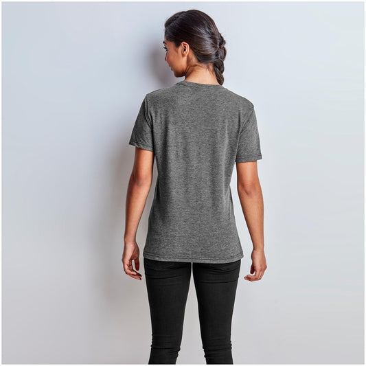 Ladies Michigan Melange V-Neck T-Shirt - Dark Grey