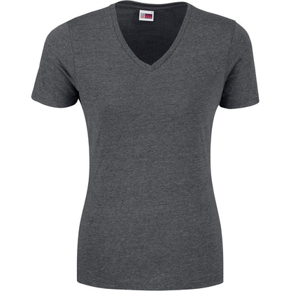 Ladies Michigan Melange V-Neck T-Shirt - Dark Grey