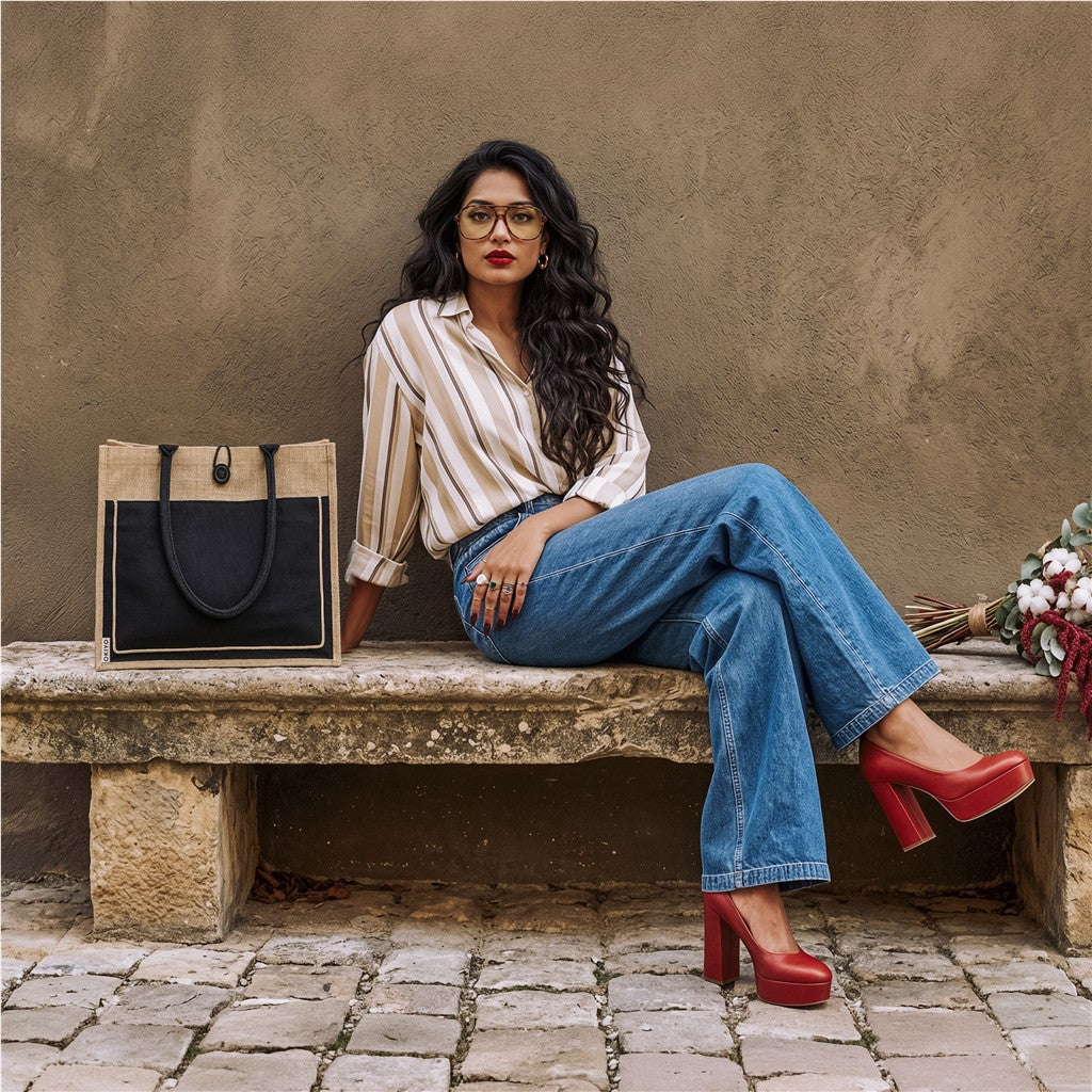 Okiyo Umi Jute & Cotton Tote