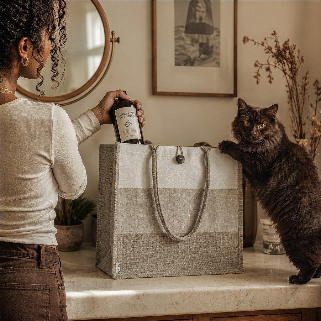 Okiyo Fukei Jute & Cotton Tote