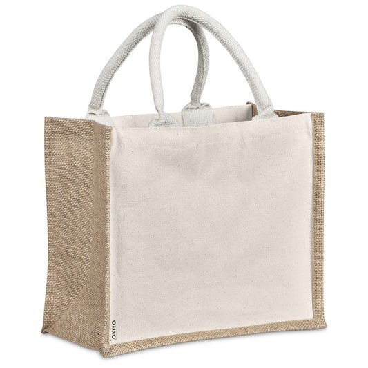 Okiyo Chinsai Midi Jute & Cotton Tote