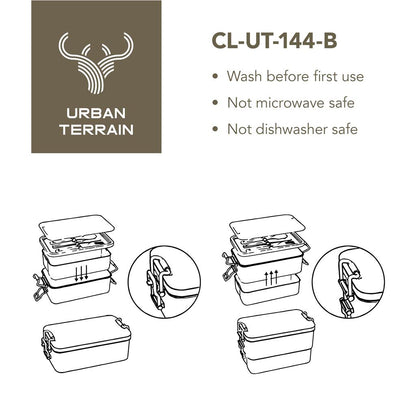 Urban Terrain Lakeside Double Layer Lunch Box & Cutlery Set