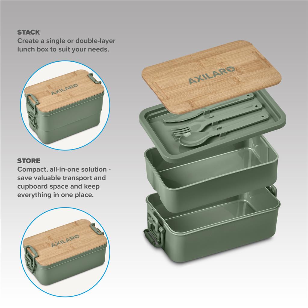 Urban Terrain Lakeside Double Layer Lunch Box & Cutlery Set