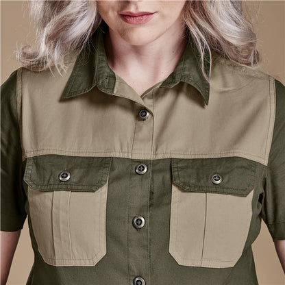 Ladies Short Sleeve Serengeti 2-Tone Bush Shirt