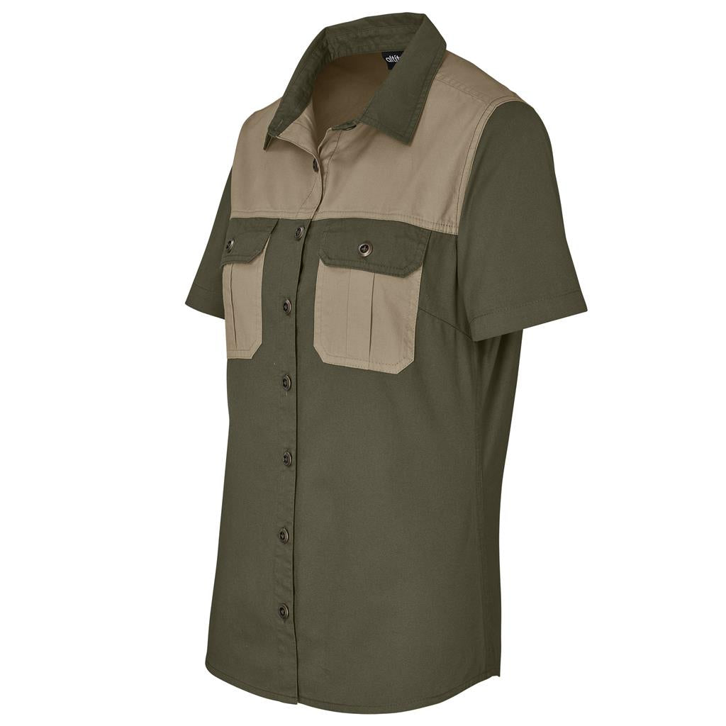 Ladies Short Sleeve Serengeti 2-Tone Bush Shirt