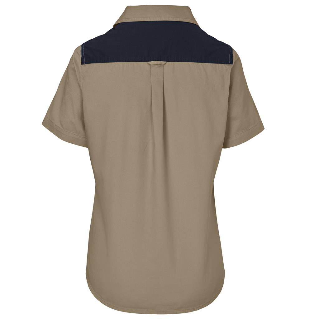 Ladies Short Sleeve Serengeti 2-Tone Bush Shirt